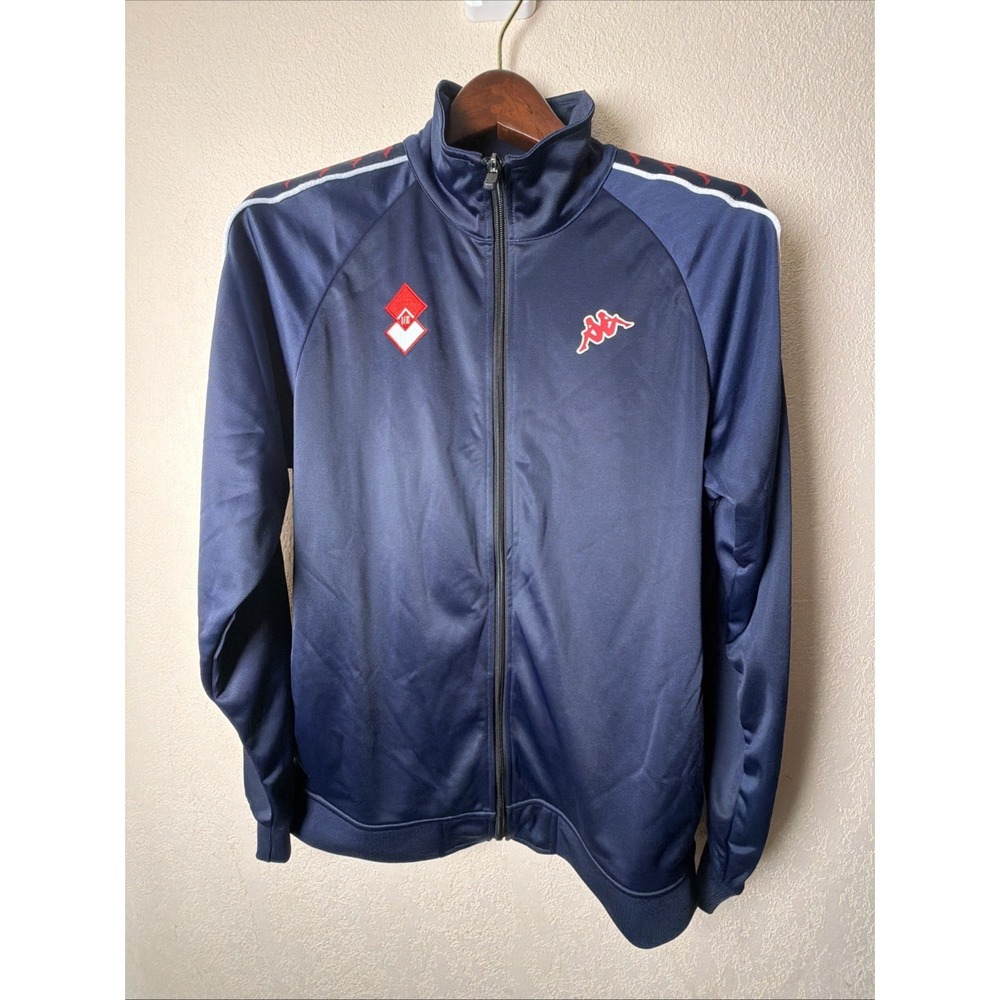 Kappa Mens Navy Blue Full Zip Track Jacket XL Logo Tape Graphic RN174934